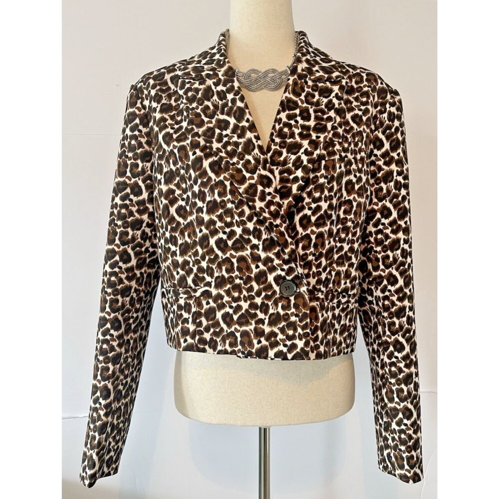 Vici x Gina womens leopard crop jacket sz Med #glam #chicest #party